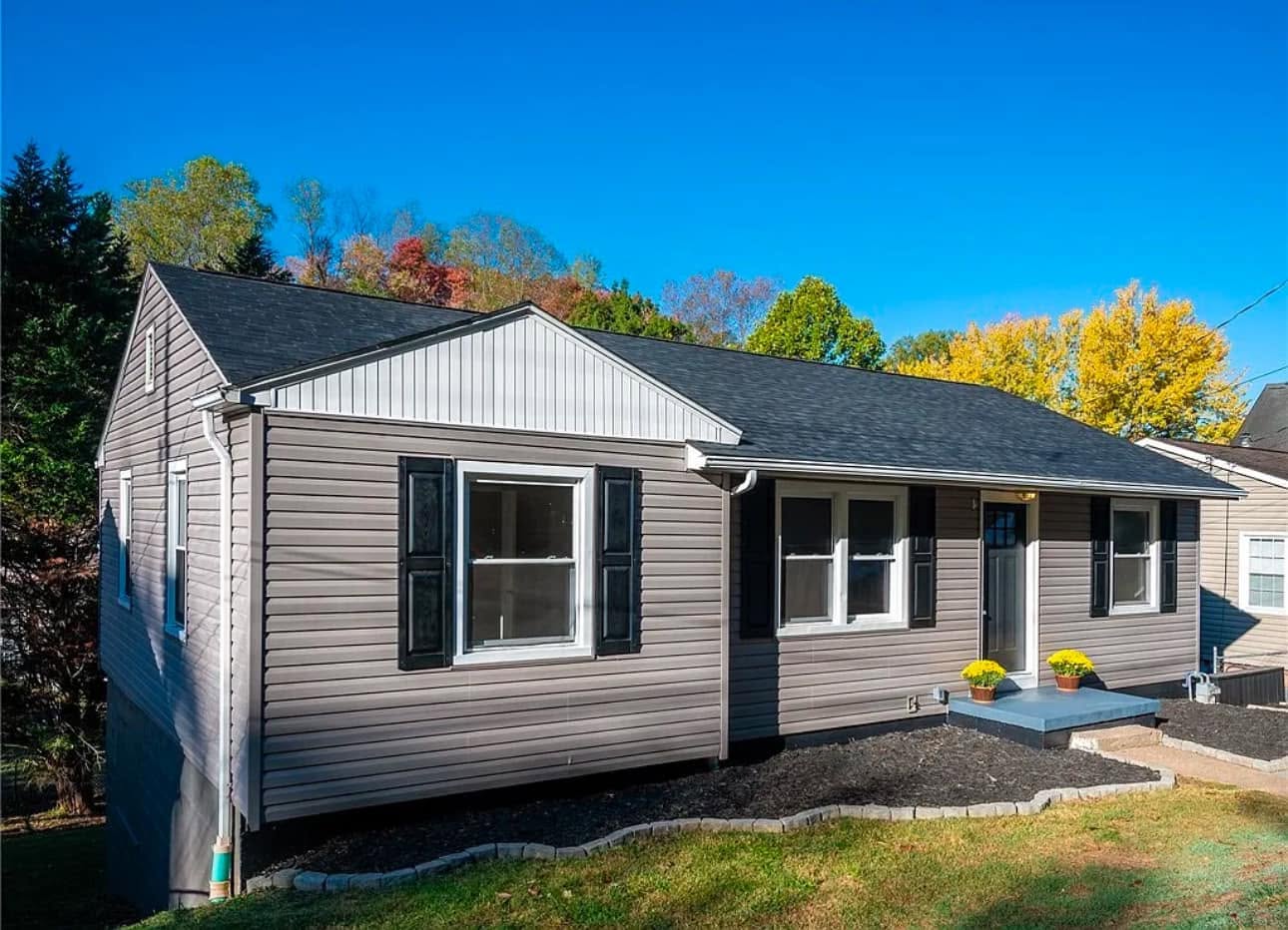 Recently completed siding installation